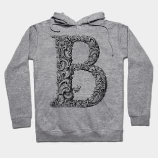 Vintage Initial Letter Lettering Alphabet B Hoodie